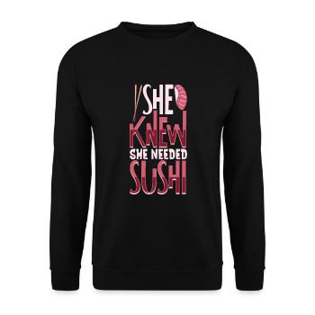 Fan de sushis Cuisine japonaise Cuisine gastronomique Japon - Sweat-shirt Unisexe - noir - Devant - Alina (178cm) & Michal (187cm)