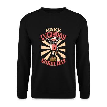 Fan de sushis Cuisine japonaise Cuisine gastronomique Japon - Sweat-shirt Unisexe - noir - Devant - Alina (178cm) & Michal (187cm)