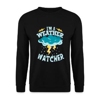 Funny Meteorology Meteorologist Weather Lover - Unisex Pullover - Schwarz - Vorne - Alina (178cm) & Michal (187cm)