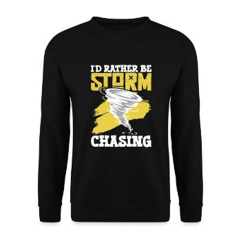 Meteorologie-kindertornado-sturm, Der Sturm-fan - Unisex Sweatshirt - black - Front - Alina (178cm) & Michal (187cm)