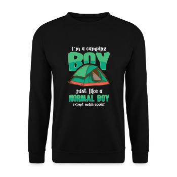 Scout Camping Outdoor Campfire Hiking Backpacking - Unisex Sweatshirt - black - Front - Alina (178cm) & Michal (187cm)