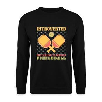 Pickleball Player Pickleball Paddle Pickleball - Unisex Pullover - Schwarz - Vorne - Alina (178cm) & Michal (187cm)
