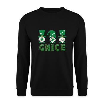 Garden Gnomes Gnome Lover Funny Gnome Gardening - Unisex Sweatshirt - black - Front - Alina (178cm) & Michal (187cm)