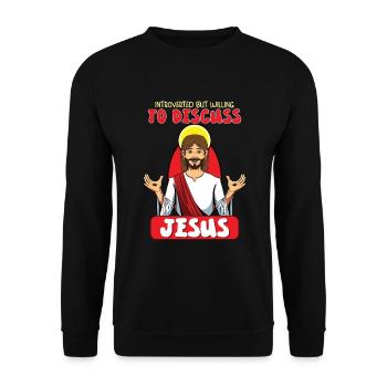 Jesus Christianity God Praying Prayer Pastor - Unisex Pullover - Schwarz - Vorne - Alina (178cm) & Michal (187cm)