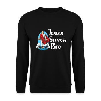 Jesus Christianity God Praying Prayer Pastor - Unisex Pullover - Schwarz - Vorne - Alina (178cm) & Michal (187cm)