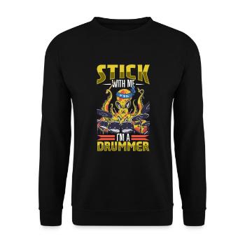 Drummer Drums Music Drum Set Drumming - Unisex Sweatshirt - black - Front - Alina (178cm) & Michal (187cm)