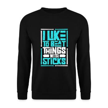 Drummer Drums Music Drum Set Drumming - Unisex Sweatshirt - black - Front - Alina (178cm) & Michal (187cm)