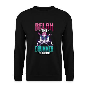Drummer Drums Music Drum Set Drumming - Unisex Sweatshirt - black - Front - Alina (178cm) & Michal (187cm)