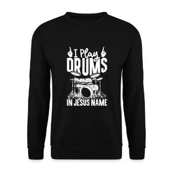 Drum Player Jesus Drum set Pick Jesus Drums Player - Unisex Sweatshirt - black - Front - Alina (178cm) & Michal (187cm)