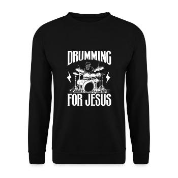 Drum Player Jesus Drum set Pick Jesus Drums Player - Unisex Sweatshirt - black - Front - Alina (178cm) & Michal (187cm)