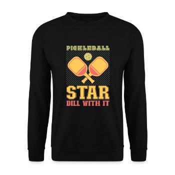 Pickleball Player Pickleball Paddle Pickleball - Unisex Pullover - Schwarz - Vorne - Alina (178cm) & Michal (187cm)