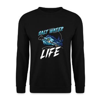 Pêche en eau salée Pêcheur Perche Canne à pêche Bobbe - Sweat-shirt Unisexe - noir - Devant - Alina (178cm) & Michal (187cm)