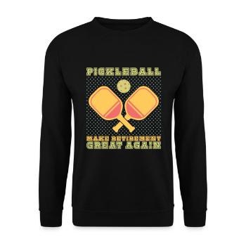 Pickleball Player Pickleball Paddle Pickleball - Unisex Pullover - Schwarz - Vorne - Alina (178cm) & Michal (187cm)