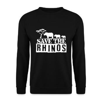 Rhino Rhino Safari Zoo Wilderness Wildlife - Unisex Sweatshirt - black - Front - Alina (178cm) & Michal (187cm)
