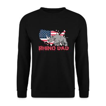 Rhino Rhino Safari Zoo Wilderness Wildlife - Unisex Sweatshirt - black - Front - Alina (178cm) & Michal (187cm)