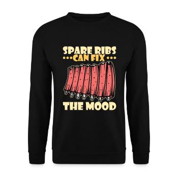BBQ Spare Ribs Grill Smoker Meat Pork Rib - Unisex Sweatshirt - black - Front - Alina (178cm) & Michal (187cm)