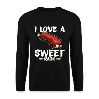 BBQ Spare Ribs Grill Smoker Meat Pork Rib - Unisex Sweatshirt - black - Front - Alina (178cm) & Michal (187cm)