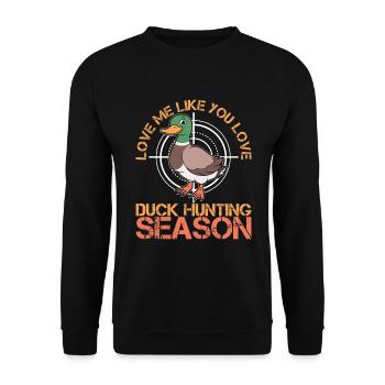 Duck Hunt Duck Hunter Bird Hunting Duck Hunting - Unisex Sweatshirt - black - Front - Alina (178cm) & Michal (187cm)