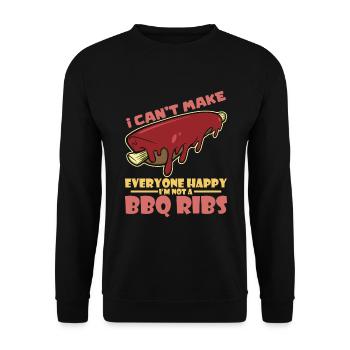 BBQ Spare Ribs Grill Smoker Meat Pork Rib - Unisex Sweatshirt - black - Front - Alina (178cm) & Michal (187cm)