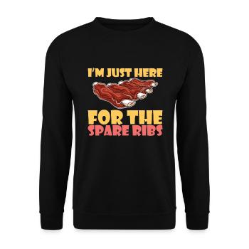 BBQ Spare Ribs Grill Smoker Meat Pork Rib - Unisex Sweatshirt - black - Front - Alina (178cm) & Michal (187cm)