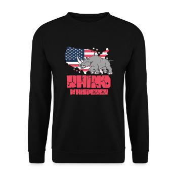 Rhino Rhino Safari Zoo Wilderness Wildlife - Unisex Sweatshirt - black - Front - Alina (178cm) & Michal (187cm)