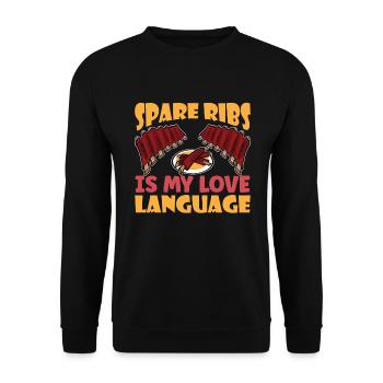 Bbq Spare Ribs Grill Smoker Meat Pork Rib - Unisex Sweatshirt - black - Front - Alina (178cm) & Michal (187cm)