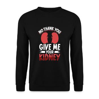 Kidney Transplant Kidney Donor Kidney Disease - Unisex Sweatshirt - black - Front - Alina (178cm) & Michal (187cm)