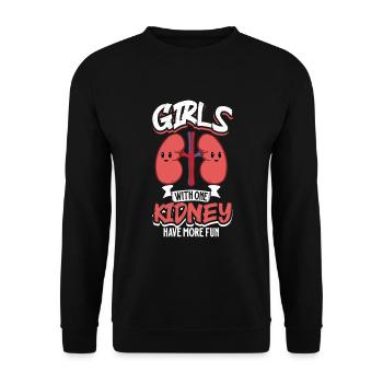 Kidney Transplant Kidney Donor Kidney Disease - Unisex Sweatshirt - black - Front - Alina (178cm) & Michal (187cm)