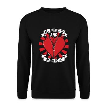 Crise cardiaque Chirurgie à cœur ouvert Chirurgie cardiaque Cadeau - Sweat-shirt Unisexe - noir - Devant - Alina (178cm) & Michal (187cm)