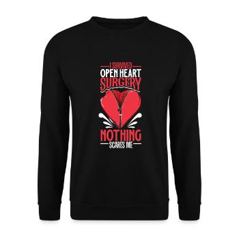 Crise cardiaque Chirurgie à cœur ouvert Chirurgie cardiaque Cadeau - Sweat-shirt Unisexe - noir - Devant - Alina (178cm) & Michal (187cm)