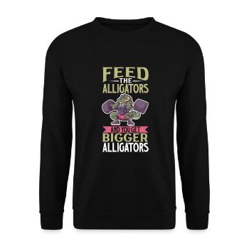 Alligator Crocodile Animal Reptile Zoo Lizard Love - Unisex Sweatshirt - black - Front - Alina (178cm) & Michal (187cm)