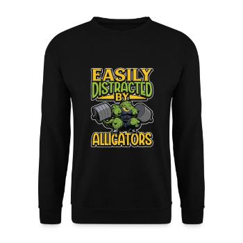 Alligator Crocodile Animal Reptile Zoo Lizard Love - Unisex Sweatshirt - black - Front - Alina (178cm) & Michal (187cm)
