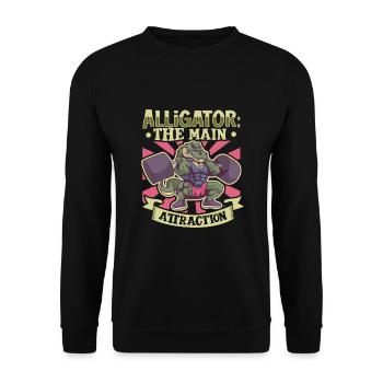Alligator Crocodile Animal Reptile Zoo Lizard Love - Unisex Sweatshirt - black - Front - Alina (178cm) & Michal (187cm)