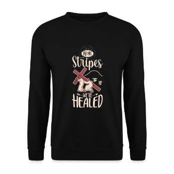 Jesus Christianity God Praying Prayer Pastor - Unisex Pullover - Schwarz - Vorne - Alina (178cm) & Michal (187cm)