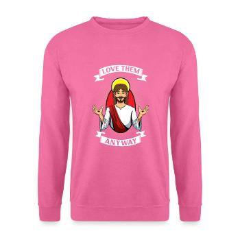Jesus Christianity God Praying Prayer Pastor - Unisex Pullover - Pink - Vorne