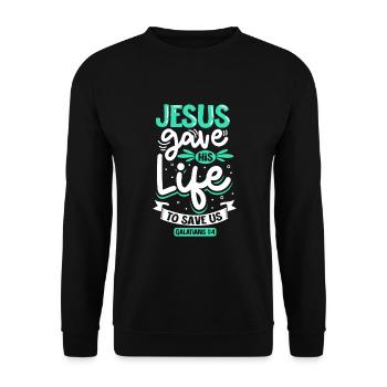 Jesus Christianity God Praying Prayer Pastor - Unisex Pullover - Schwarz - Vorne - Alina (178cm) & Michal (187cm)