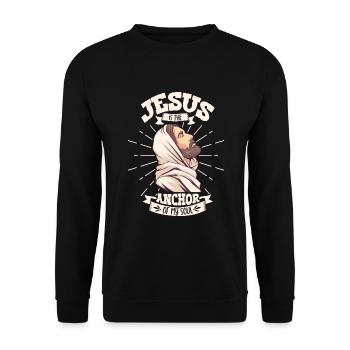 Jesus Christianity God Praying Prayer Pastor - Unisex Pullover - Schwarz - Vorne - Alina (178cm) & Michal (187cm)