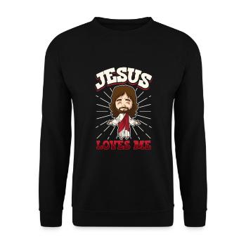 Jesus Christianity God Praying Prayer Pastor - Unisex Pullover - Schwarz - Vorne - Alina (178cm) & Michal (187cm)