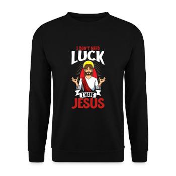 Jesus Christianity God Praying Prayer Pastor - Unisex Pullover - Schwarz - Vorne - Alina (178cm) & Michal (187cm)