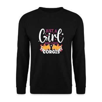 Chien/chiot : juste une fille qui aime les chiots - Sweat-shirt Unisexe - noir - Devant - Alina (178cm) & Michal (187cm)