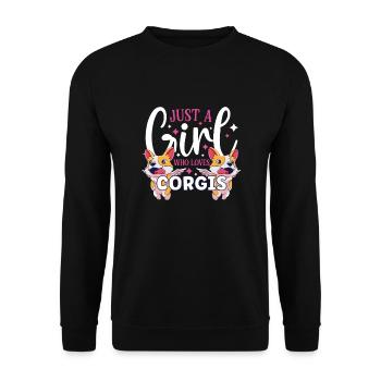 Chien/chiot : juste une fille qui aime les chiots - Sweat-shirt Unisexe - noir - Devant - Alina (178cm) & Michal (187cm)