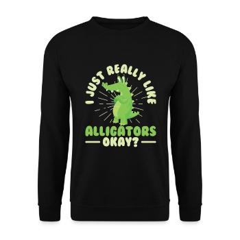 Alligator Crocodile Animal Reptile Zoo Lizard Love - Unisex Sweatshirt - black - Front - Alina (178cm) & Michal (187cm)