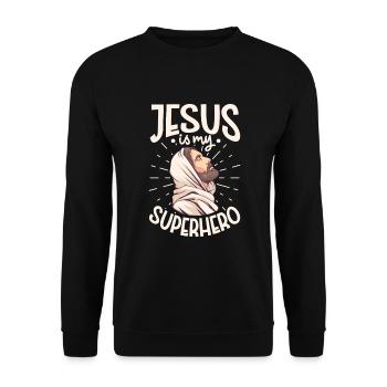 Jesus Christianity God Praying Prayer Pastor - Unisex Pullover - Schwarz - Vorne - Alina (178cm) & Michal (187cm)