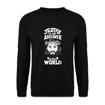 Jesus Christianity God Praying Prayer Pastor - Unisex Pullover - Schwarz - Vorne - Alina (178cm) & Michal (187cm)