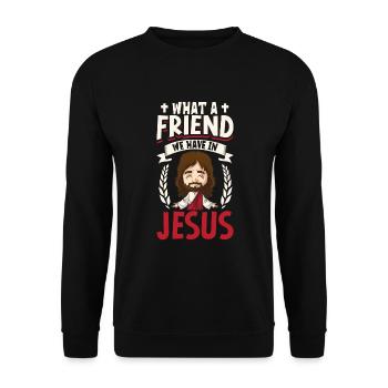 Jesus Christianity God Praying Prayer Pastor - Unisex Pullover - Schwarz - Vorne - Alina (178cm) & Michal (187cm)