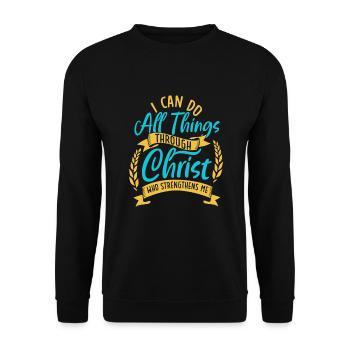 Jesus Christianity God Praying Prayer Pastor - Unisex Pullover - Schwarz - Vorne - Alina (178cm) & Michal (187cm)