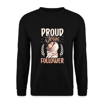 Jesus Christianity God Praying Prayer Pastor - Unisex Pullover - Schwarz - Vorne - Alina (178cm) & Michal (187cm)