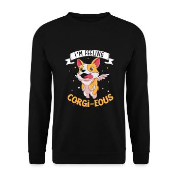 chien gallois corgi animal de compagnie chien amoureux chiot - Sweat-shirt Unisexe - noir - Devant - Alina (178cm) & Michal (187cm)