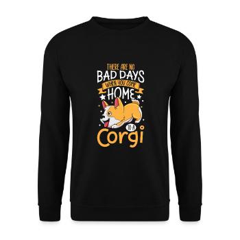 Hund Welsh Corgi Haustier Hund Liebhaber Welpe - Unisex Pullover - Schwarz - Vorne - Alina (178cm) & Michal (187cm)