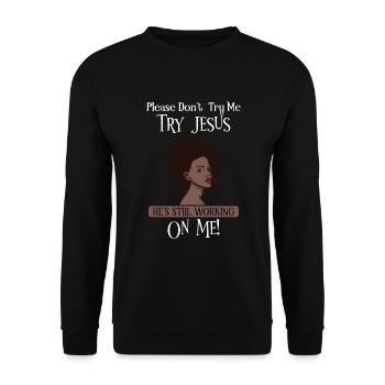 Afro Black Girl Pride Afro Girl Afrocentrique - Sweat-shirt Unisexe - noir - Devant - Alina (178cm) & Michal (187cm)